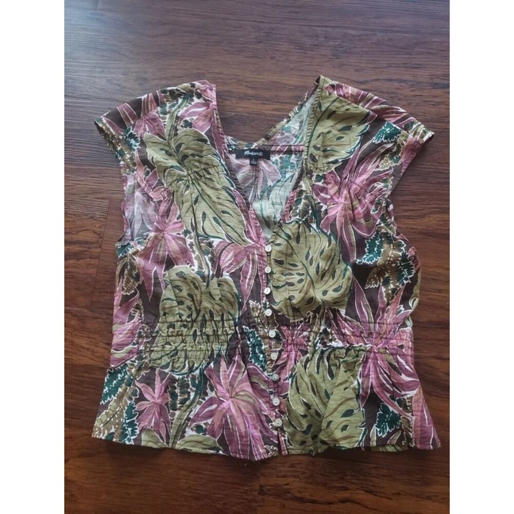 Madewell Floral Top Size L Preppy Casual